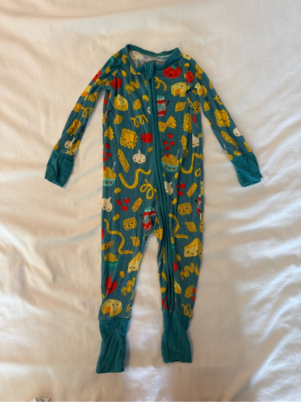 Little Sleepies One-Piece Pajamas with Pasta Party Print